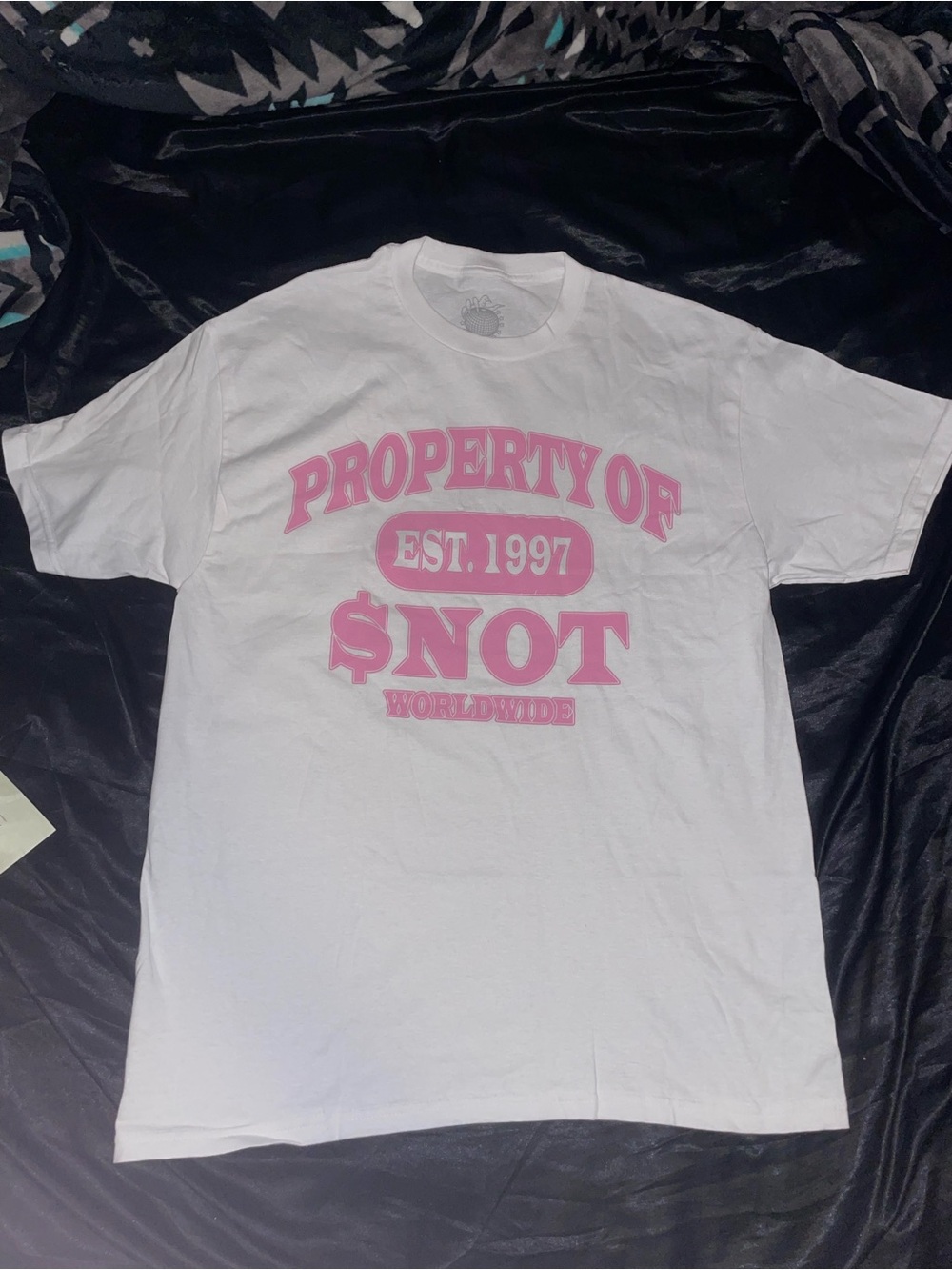 Property Of Graphic Tee - White with Pink Print